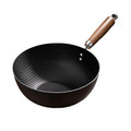 Traditional Flat Bottom Non Stick Iron Work Wok Fry Pan for Everyday Cooking