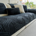Velvet Striped Non Slip Sofa Cover and Couch Protector