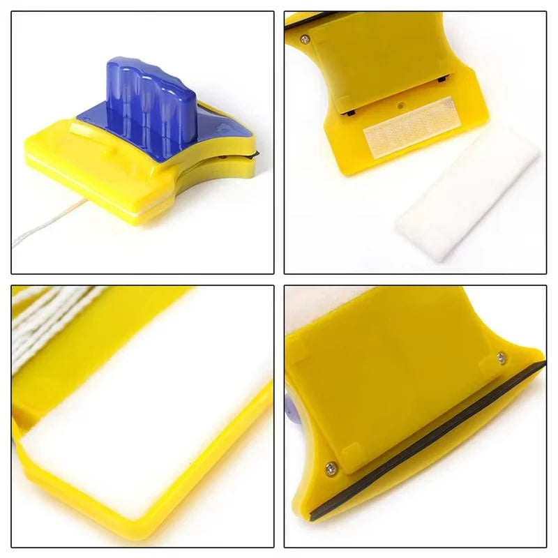 Double Sided Magnetic Glass Cleaner for Windows with Safety Rope