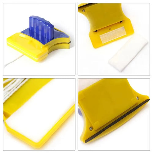Double Sided Magnetic Glass Cleaner for Windows with Safety Rope
