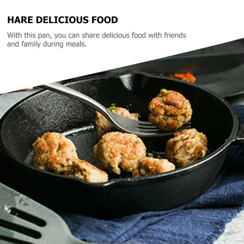 Cast Iron Mini Frying Pan, Enamel Saucepan for Eggs, Steaks, and Sandwiches