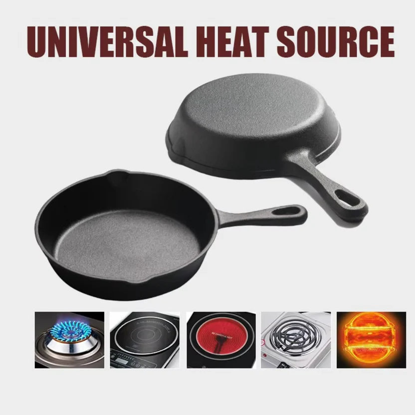 Cast Iron Mini Frying Pan, Enamel Saucepan for Eggs, Steaks, and Sandwiches