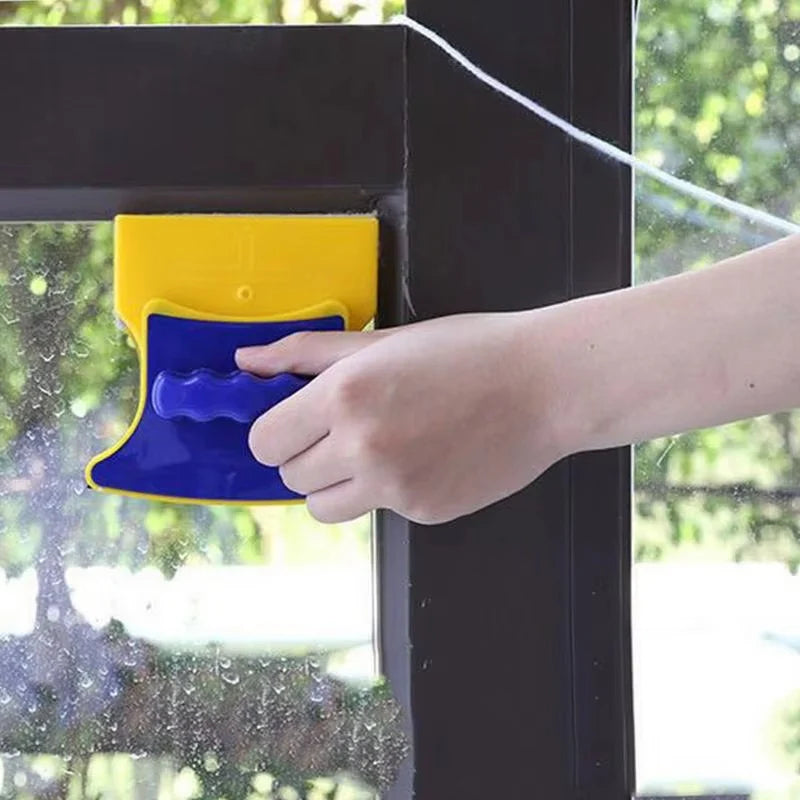 Double Sided Magnetic Glass Cleaner for Windows with Safety Rope